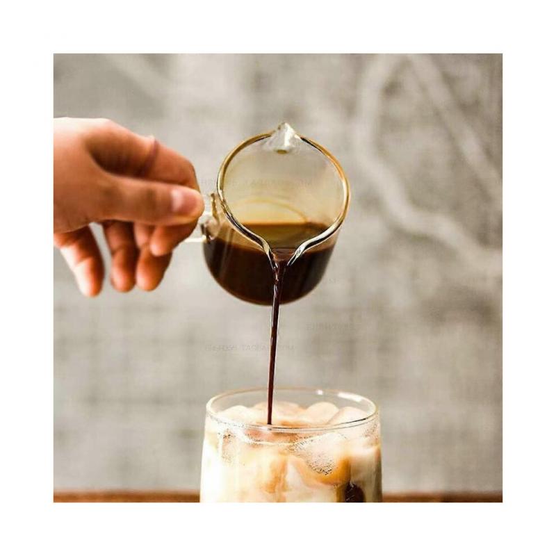 Shot Glasses Espresso Parts Double Spouts Milk Cup Clear Glass (Clear Glass-1Pack)