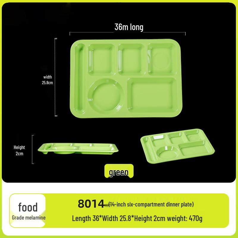 White Multi-Compartment Melamine Cafeteria Tray