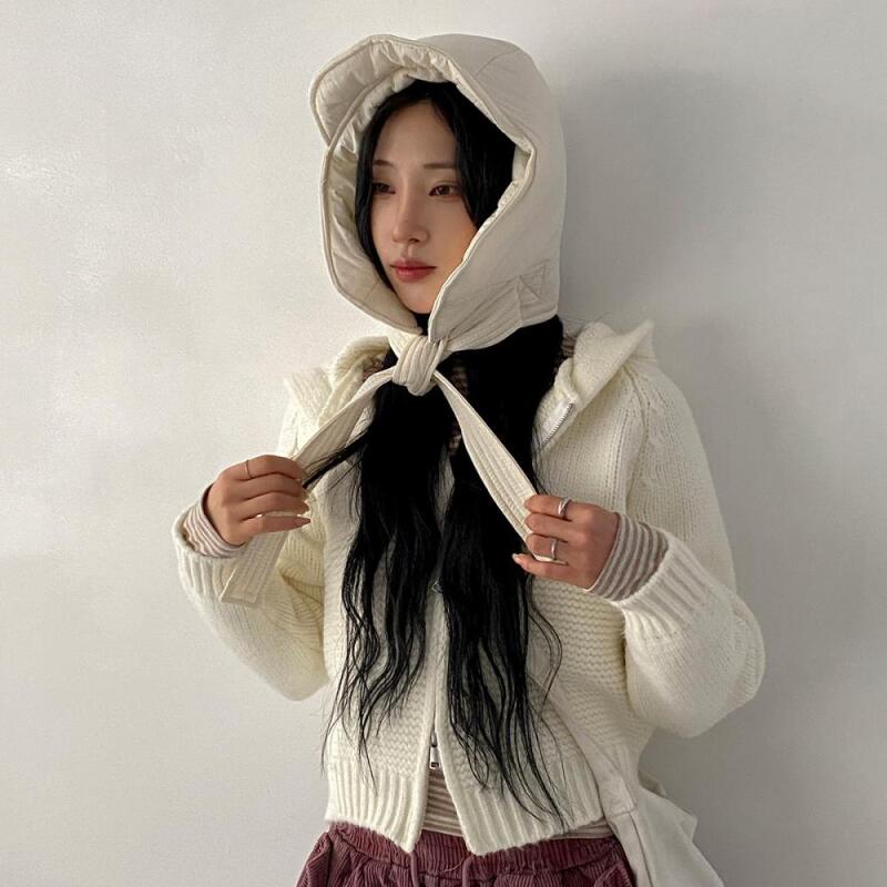 Women s Winter 6-Color Hooded Hat C7592_Gray