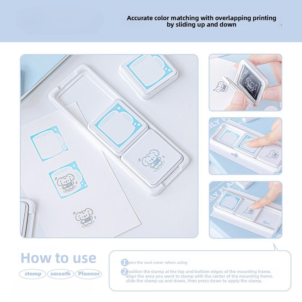 Sliding Stamp Japanese Cute Hand Account Stamp with Sliding Detachable Decorative Annotation Diagram