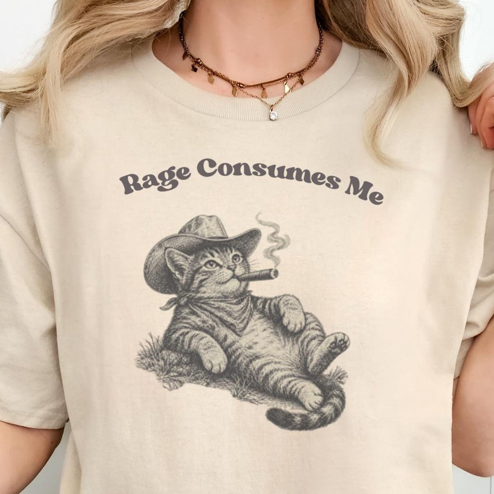 Weird Cat Tee, Ironic Tees, Rage Consumes Me Shirt, Funny Cat Meme Shirt, Silly Cat Shirt, Inappropriate Tshirt S