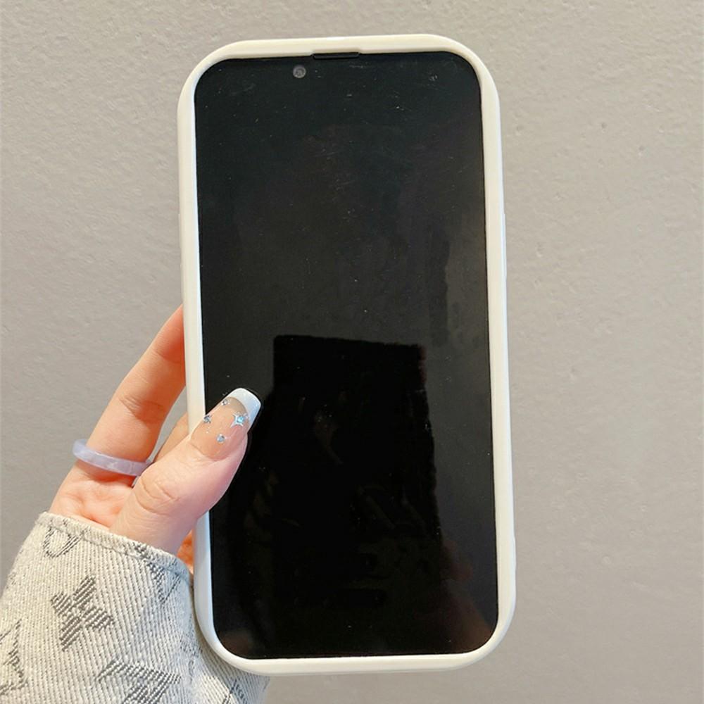 For iPhone 16 Pro Case Rainbow Graffiti 3D Heart Decor Silicone Phone Cover