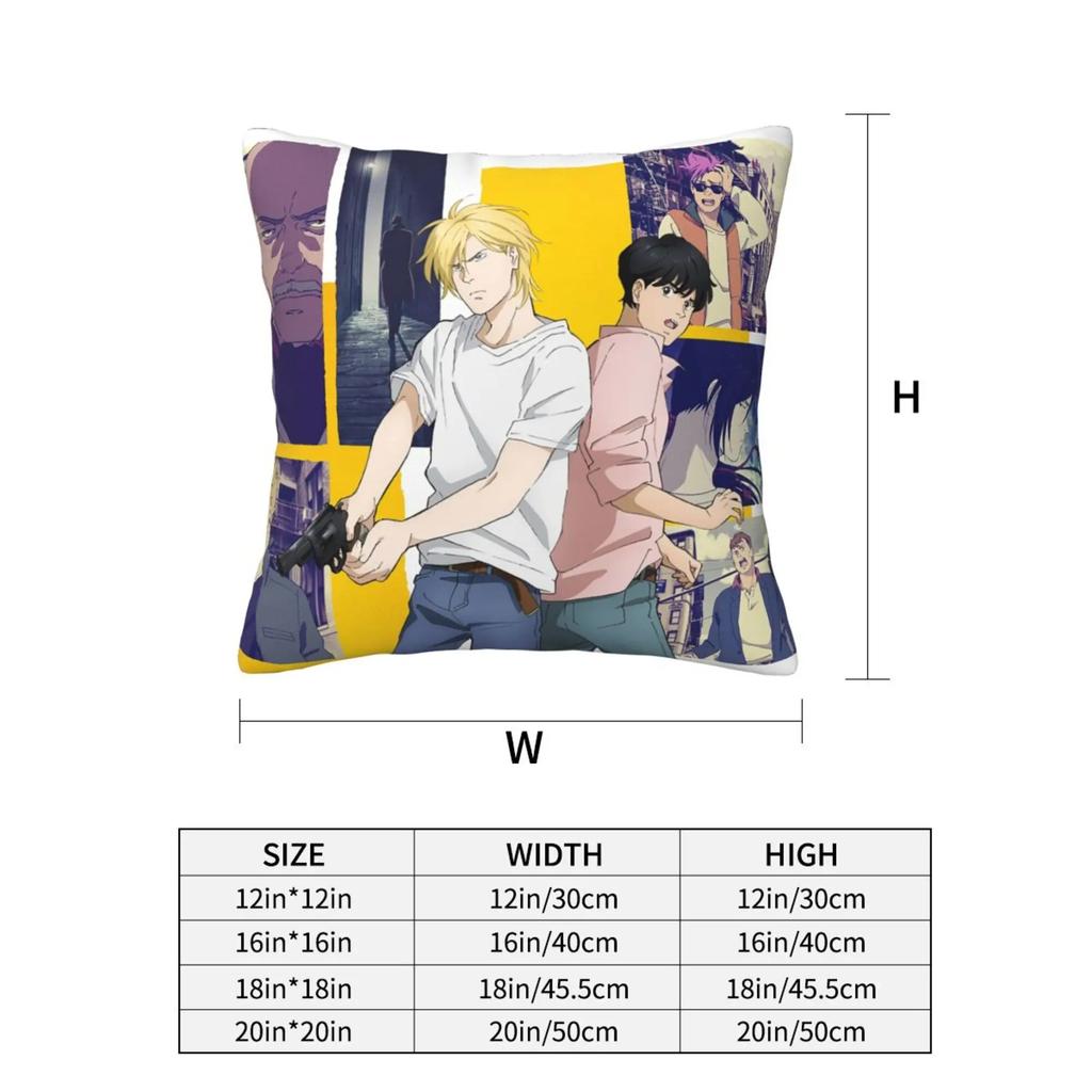BANANA FISH Anime Cushion Cover for Sofa Throw Pillow Cover Home Decoration Polyester Pillow Case Japan Manga Housse De Coussin