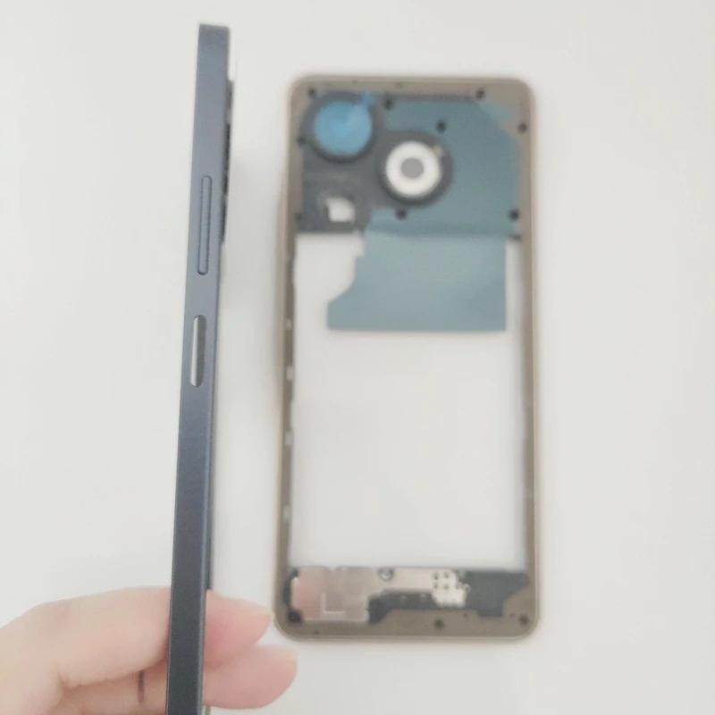 Novaphopat For Infinix Smart 8 X6525 Middle Frame Housing Middle Bezel Plate With Side Volume Key Button