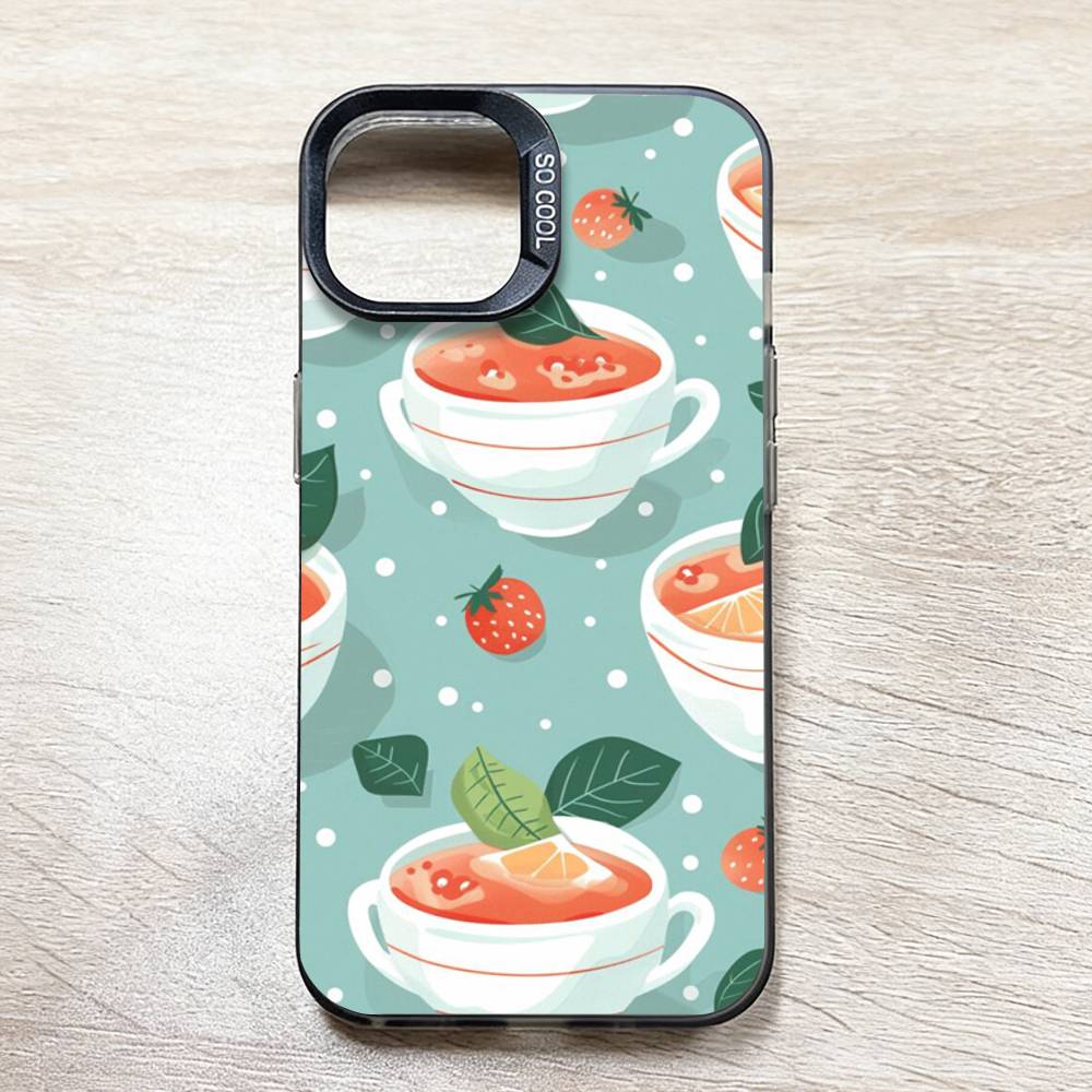Tea Time Food Ryori Phone Case for iPhone 17 16 15 14 13 12 11 Pro Plus Max Air Mini X XS Soft Silicone Cover iPhone15Plus