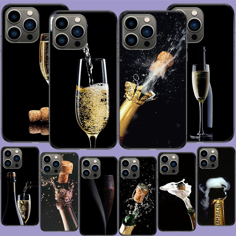 Open Champagne to Celebrate Phone Case For Iphone 17 Air 15 Pro 14 Plus 16 Pro Max 12 13 Mini 11 16E X XS Cover Cute Fundas