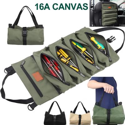 Werkzeugrolle, Mehrzweck-Werkzeugtasche zum Aufrollen, Schraubenschlüsselrolle, Werkzeug-Organizer aus Segeltuch, Eimer, Auto-Erste-Hilfe-Set, Wickelrolle, Aufbewahrungskoffer