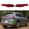 Red Rear Bumper Reflector Housing for Jeep Cherokee 2014-2018, Side Marker Tail Light Cover Replacement Lens for Jeep Cherokee Accessories