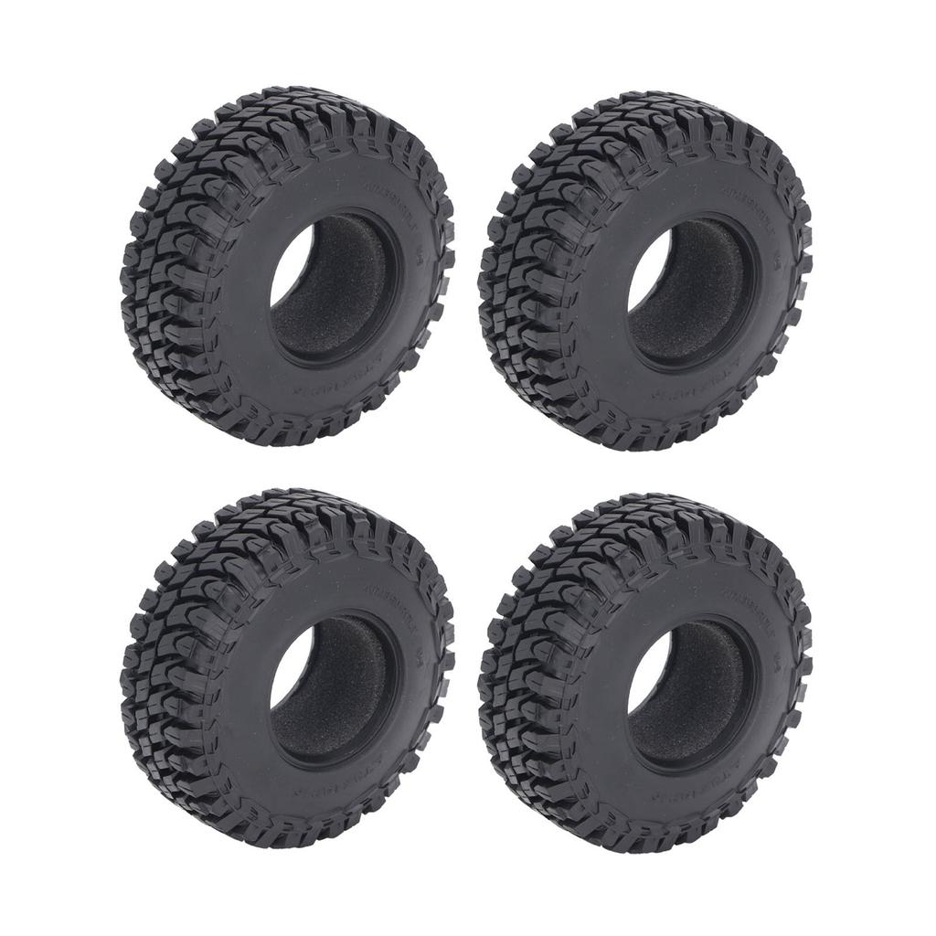 4PCS Rubber Tires Wear Resistance 1 10 RC Climbing Car Tire Replacement for SCX10 115mm Diameter 40mm Width Black