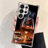 Cigar Whiskey Ice Drink Plating Phone Case For Samsung Galaxy S24 S25 FE S26 Edge S23 Ultra S22 S21 Plus S20 Anti-Fall Airabag C
