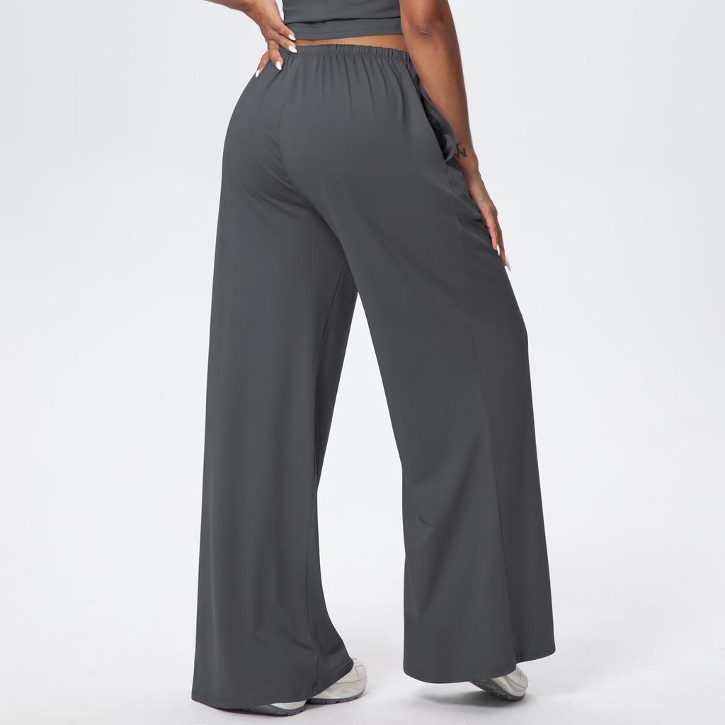 Breathable Wide-Leg Loose Casual Yoga Pants with Elastic Drawstring for Women