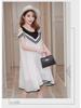 New Arrival: Large Size Off-Shoulder Chiffon Dress for Pregnant Women - Korean Style, Mid-Length, Short-Sleeved, Perfect for Spring & Summer