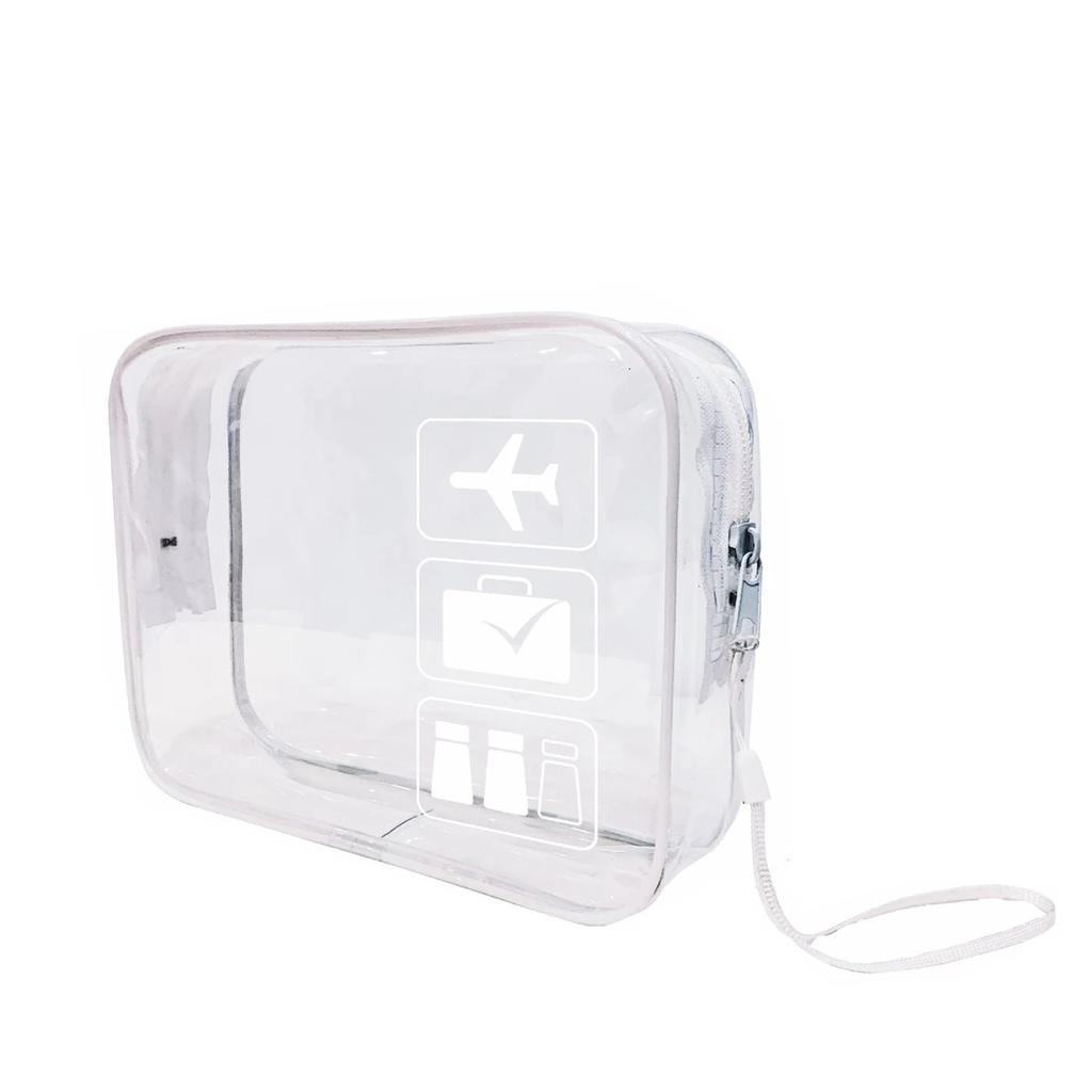 Clear Makeup Bag with Zippers Transparent Organizer Cosmetic Bags for Vacation Business Trip Airport Bathroom