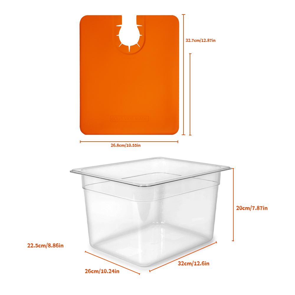 Sous Vide Cooker Kit Set for All Immersion Circulators Includes Silicone Lid & 11L Water Container(not with Sous Vide Machine)