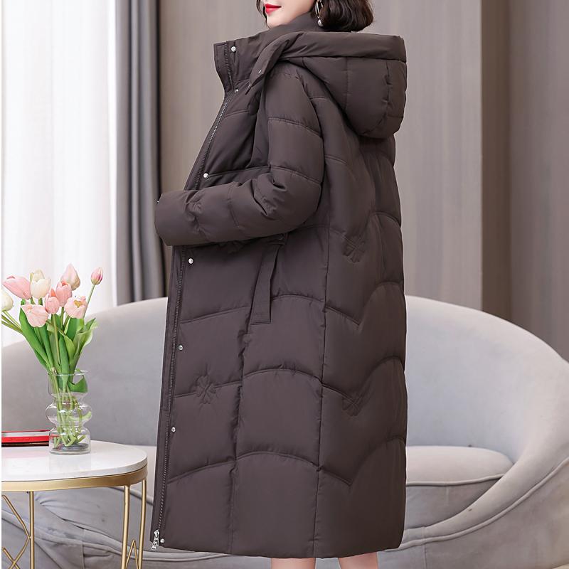 Plus Size XL-5XL Fashion Winter Woman Long Parkas Hooded Thick Warm Jacket Loose Middle Age Women's Coats
