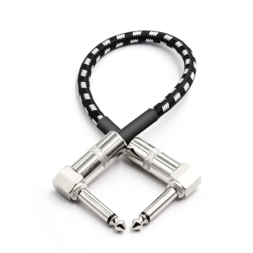 Set of 3 15cm Conductor Shielded Guitar Cables with Noise Reduction, L/L Plugs, Pedal Shielding, Corrosion-Resistant, High-Temperature Resistant PVC,