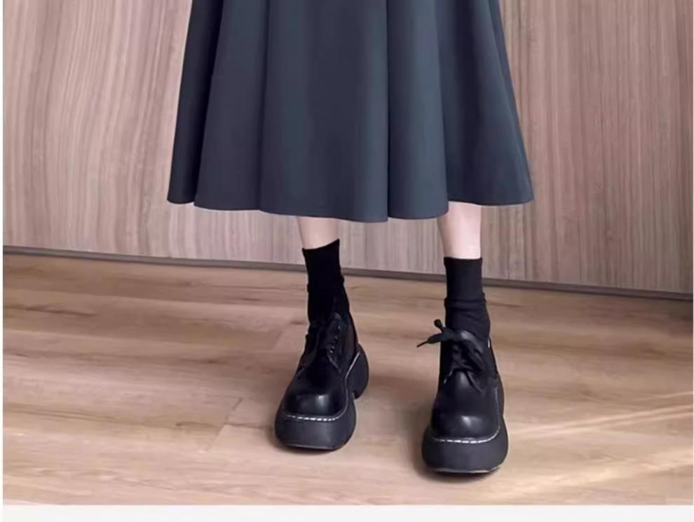 Pleated Midi A-line Skirt with Invisible Zipper & Belt