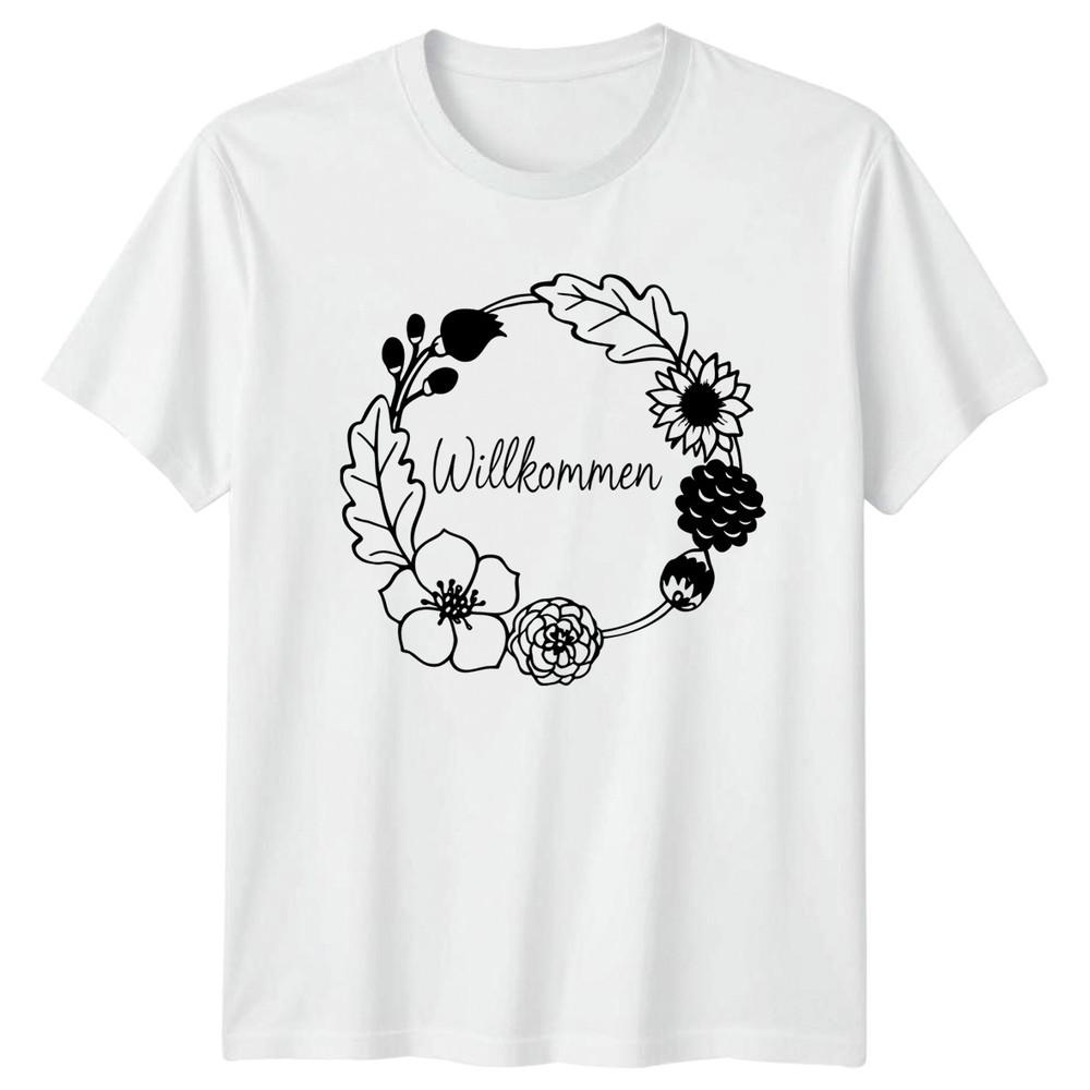 WillkomUnisex Unisexs TShirt GerUnisex Autumn Flowers Floral Housewarming Gift For Her S
