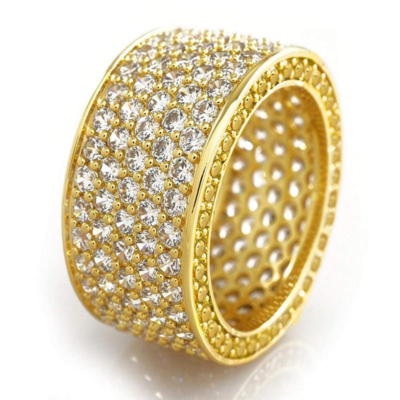 Copper Inlaid Zircon Ring, Men'S And Women'S Rings