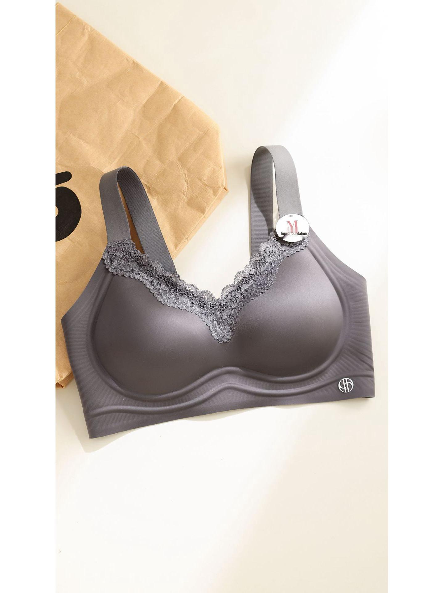 

Бесшовное кружевное белье, похожее на желе, из атласной ткани, с мягкой поддержкой и удобными тонкими чашечками бюстгальтера XL