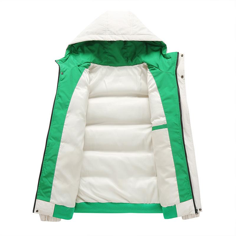 Herren Leichter Luxus Sportlich und Lässig Kapuzen Daunen Baumwollmantel Herren Herbst und Winter Neu Verdickter Warmer Baumwollmantel Mantel Baumwollmantel