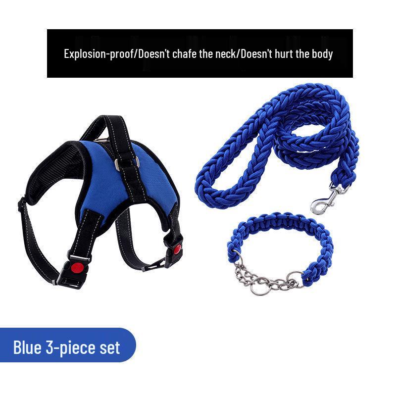 Golden Retriever & Labrador Medium-Large Dog Harness-Leash with Thick, Eight-Strand, Explosion-Proof Rope