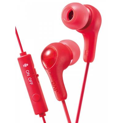 JVC Kenwood JVC HA-FX7G-R Gaming Earphones with Remote Control and Microphone, Small and Lightweight Design, for Telework and Video Conferencing, Red