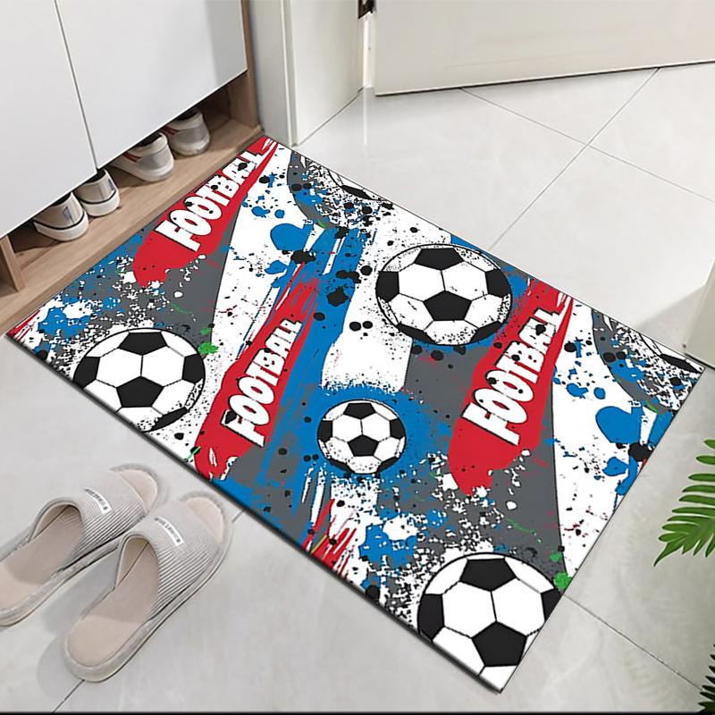 Soccer Printed Carpet, for Office Chair Living Room Bedroom Kitchen Room Decor Gifts.