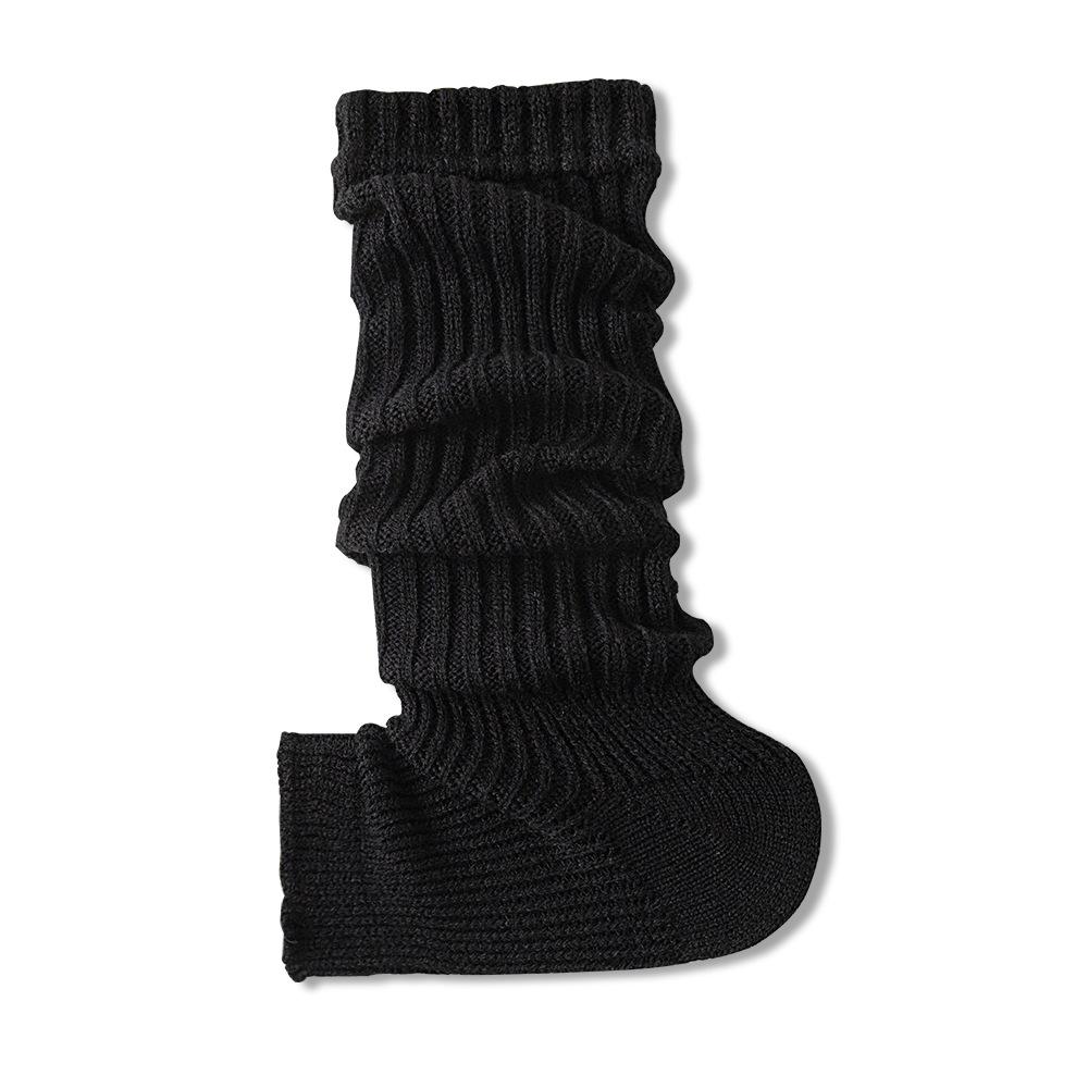 Knitted Socks, Women's White Calf Socks, Leg Covers, Spring and Autumn Grey Pile Socks, Thigh-high Socks, Mid-calf Socks
