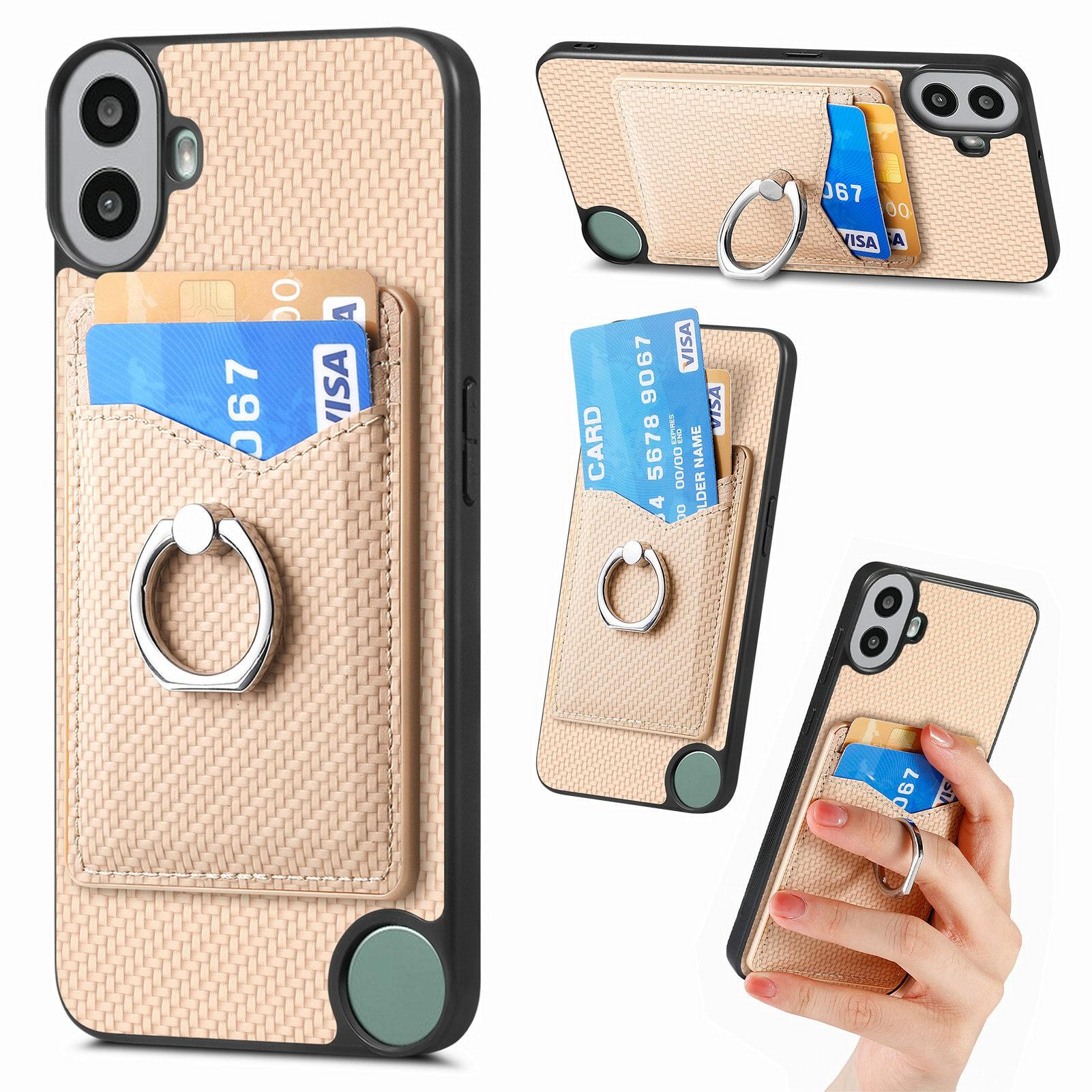 

Чохол для Nothing CMF Phone 1 з відділеннями для карток, кільцем-тримачем та підставкою, чохол для телефону Apricot