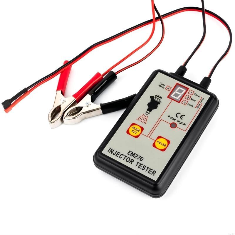 37JE EM276 Auto Injector Tester 4 Pluse Modes & Vehicle Fuels Injector FlushCleaner Adapters DIY Kit Car Cleanings Tool