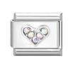 Zircone Brillante Farfalla Fiocco Cuore Link Charm Italiani Adatti per Bracciale in Acciaio Inossidabile da 9mm Gioielli da Donna Fai da Te Creazione Regali