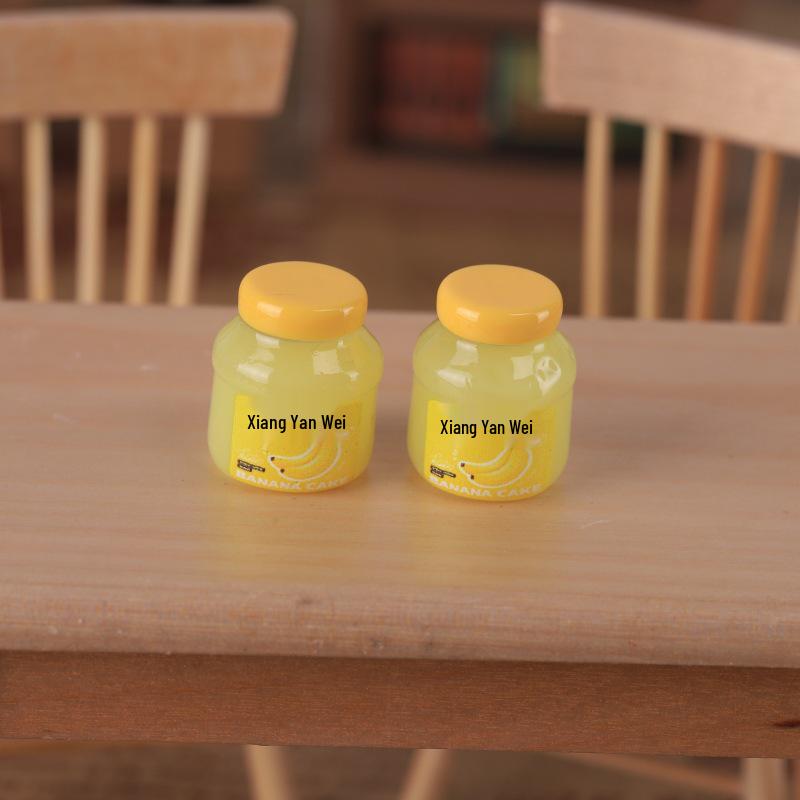 Mini 3D Jam Can DIY Kitchen Scene Keychain Pendant Resin Ornament