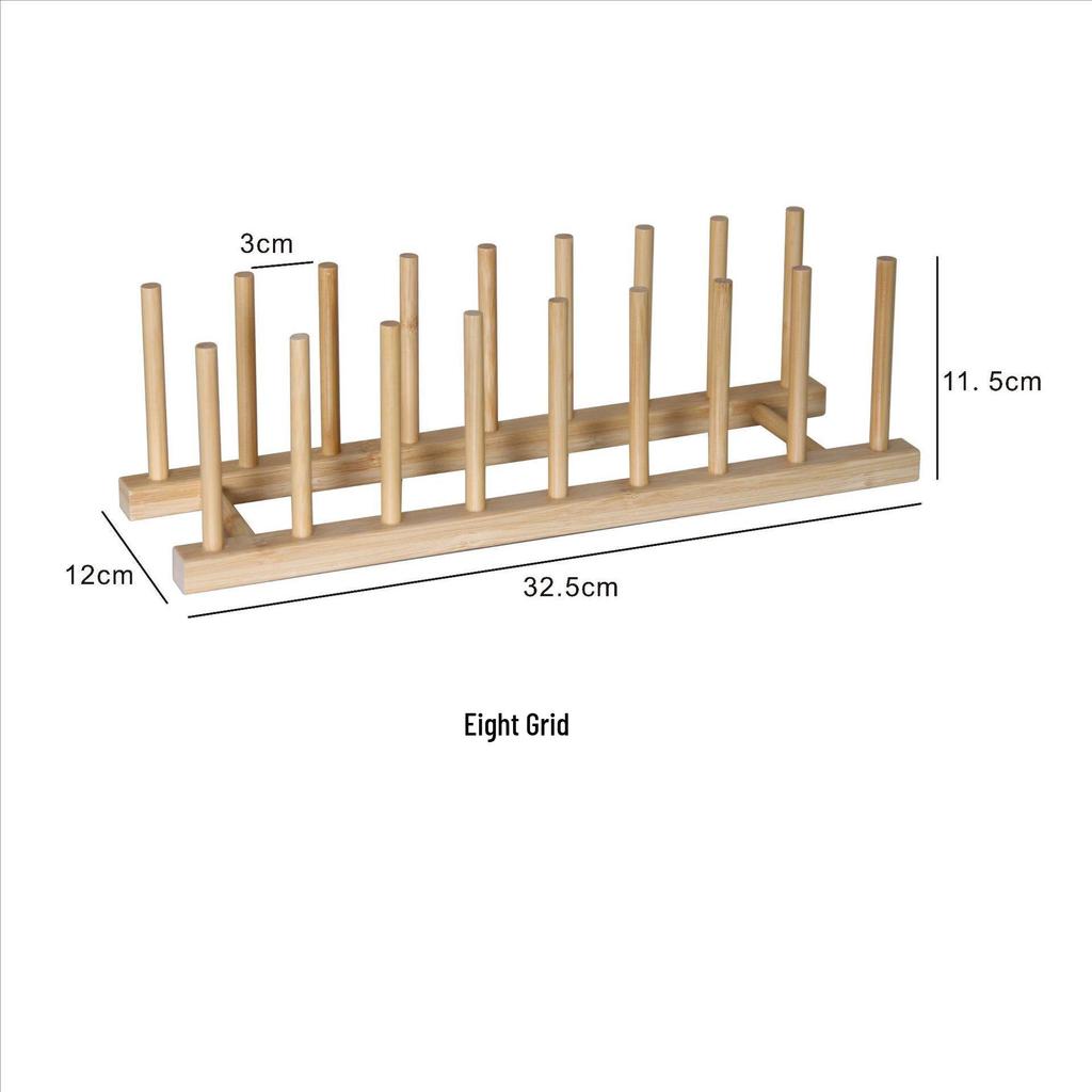 Multi-Functional Bamboo Dish Drying Rack for Cups, Plates, and Bowls