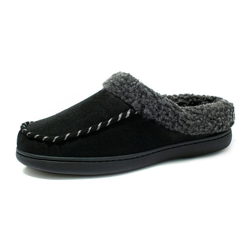 Fashion Men Winter Warm Slippers Fur Slippers Men Plush Slipper Cotton Shoes Non-slip Solid Color Home Indoor Casual Slippers Size 49 50