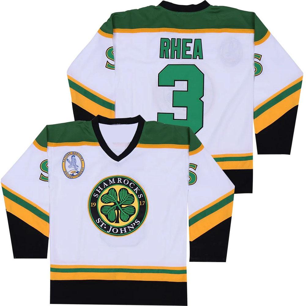 Men Women Clothing Movie Goon Ross The BOSS ST John's Shamrocks #3 RHEA Hockey Jersey Unisex Streetwear Graphic Print Merch Tops