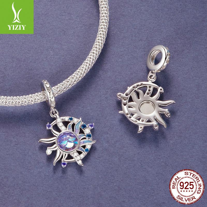 Vintage Magic Sun Moon Diy Pendant Accessories, Jewelry S925 Sterling Silver Bracelet Beaded
