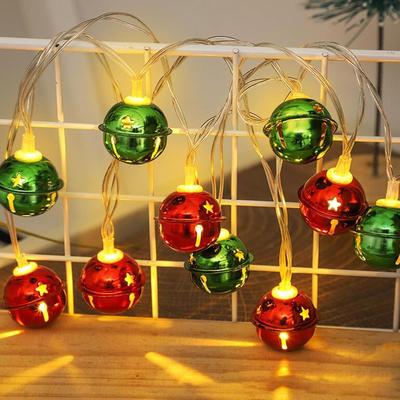 Christmas Bell String Lights Waterproof LED Flexible Christmas Decorations Holiday Fairy Lights Bell Garlands For Table