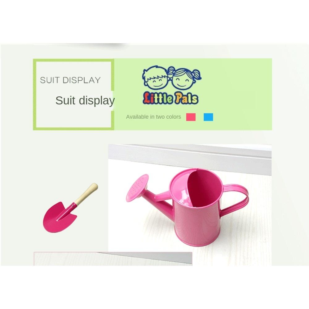 Set Jardin Enfant – 1 Pelle Ronde, 1 Pelle Carrée, 1 Râteau – Outils Dessin Animé En Fer Et Plastique
