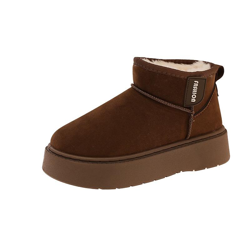 Winter new short snow boots women's platform short boots women's velvet thermal cotton boots
