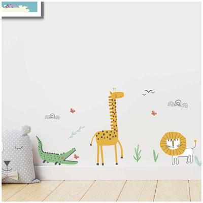 [A1560] - Multicolored 'Jungle Animals' Sticker Sheet - 50x70 Cm