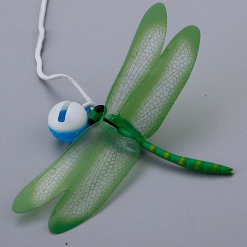 Interactive Cats Teaser Wand Toy With Bells Realistic Dragonflies Design For Kitten Playtimes And Exercise Stick Gift