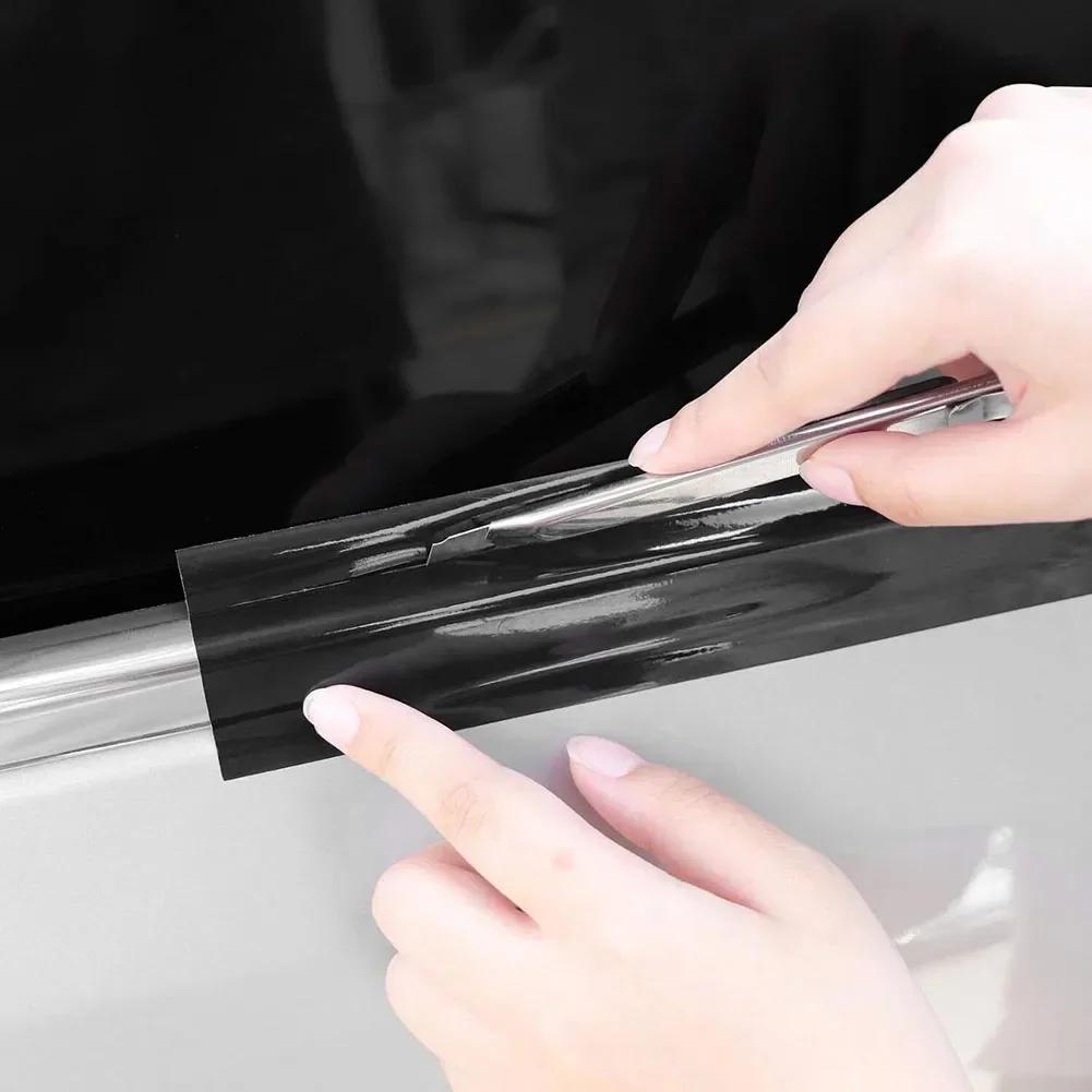 Película para Coche Kit de Vinilo de Alto Brillo Para Black Out Eliminación de Cromados Para Moldura de Ventana Película Automotriz Cinta Antiarañazos Pegatinas Impermeables