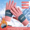 1 Pair Women Warm Gloves Windproof Cold Proof Double Layer Patchwork Touch Screen Gloves Full Finger Mittens