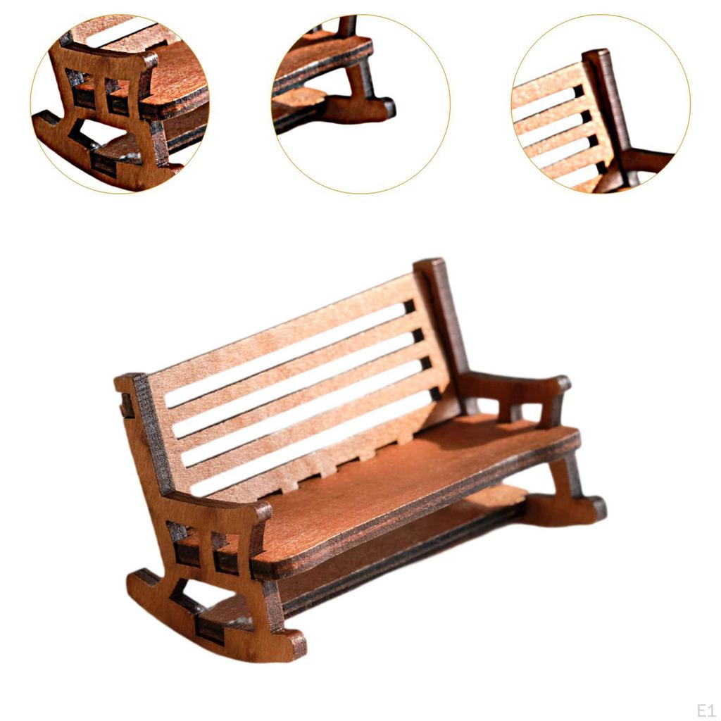 Miniaturstuhl im Vintage-Stil Mini-Bank Ornament Dekorative Simulierte Dekoration für