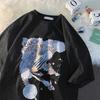 Loose Oversize Street Sle ort Sve T-irt Hip Hop Trendy Brand Summer Faion Top for plus Size Women round Ne Print