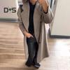 Women's Woolen Coat Autumn Winter Double-breasted Lapel Overcoat Loose-fit Solid Color Warm Long Coat for Office Daily Wear