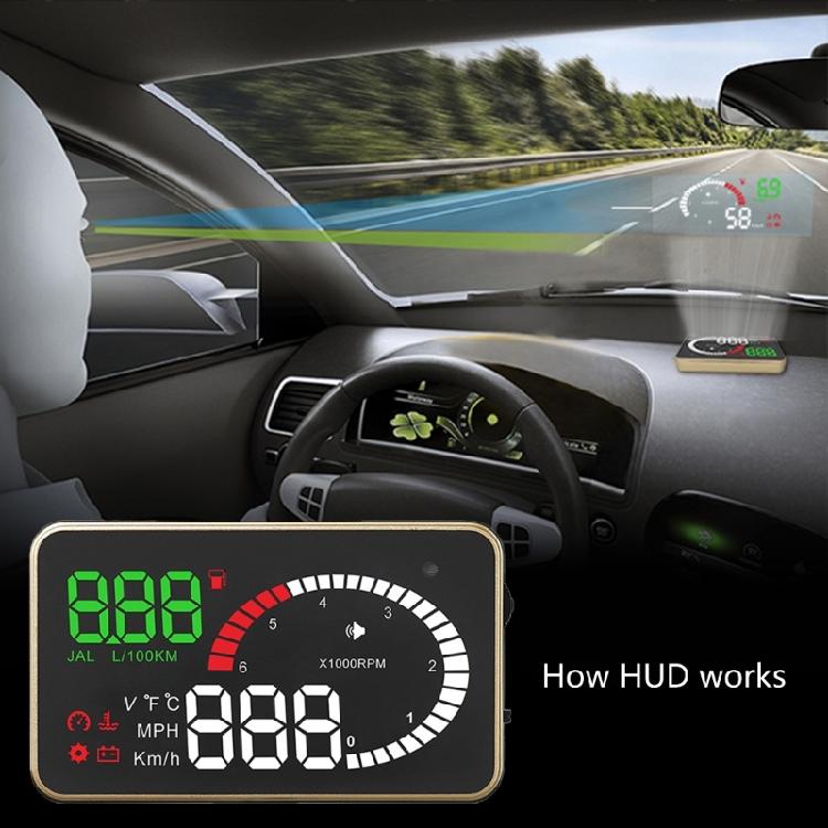 Car Head Up Display HUD Universal Digital OBD2 Speedometer Projector Screen