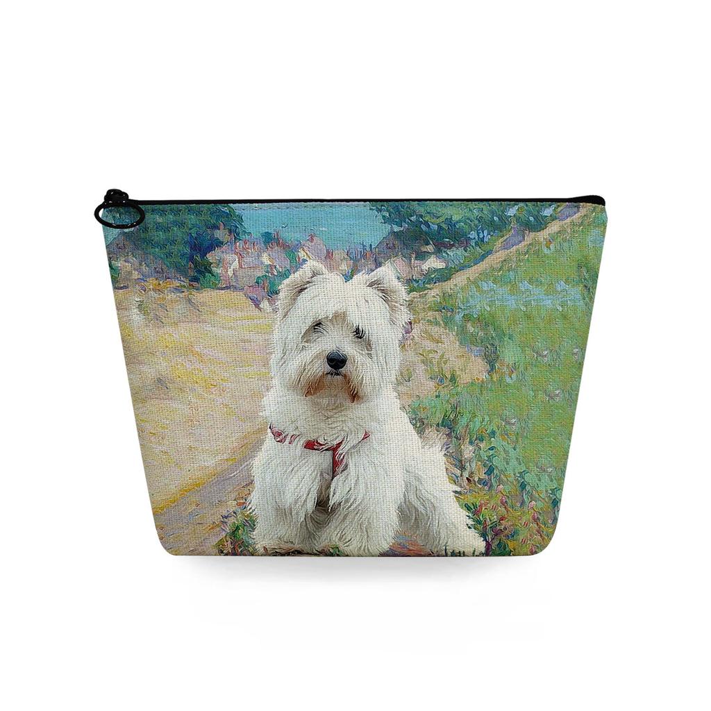Women Dog Print Cosmetic Bag Toiletries Organize Travel Storage Case 6733 KTB