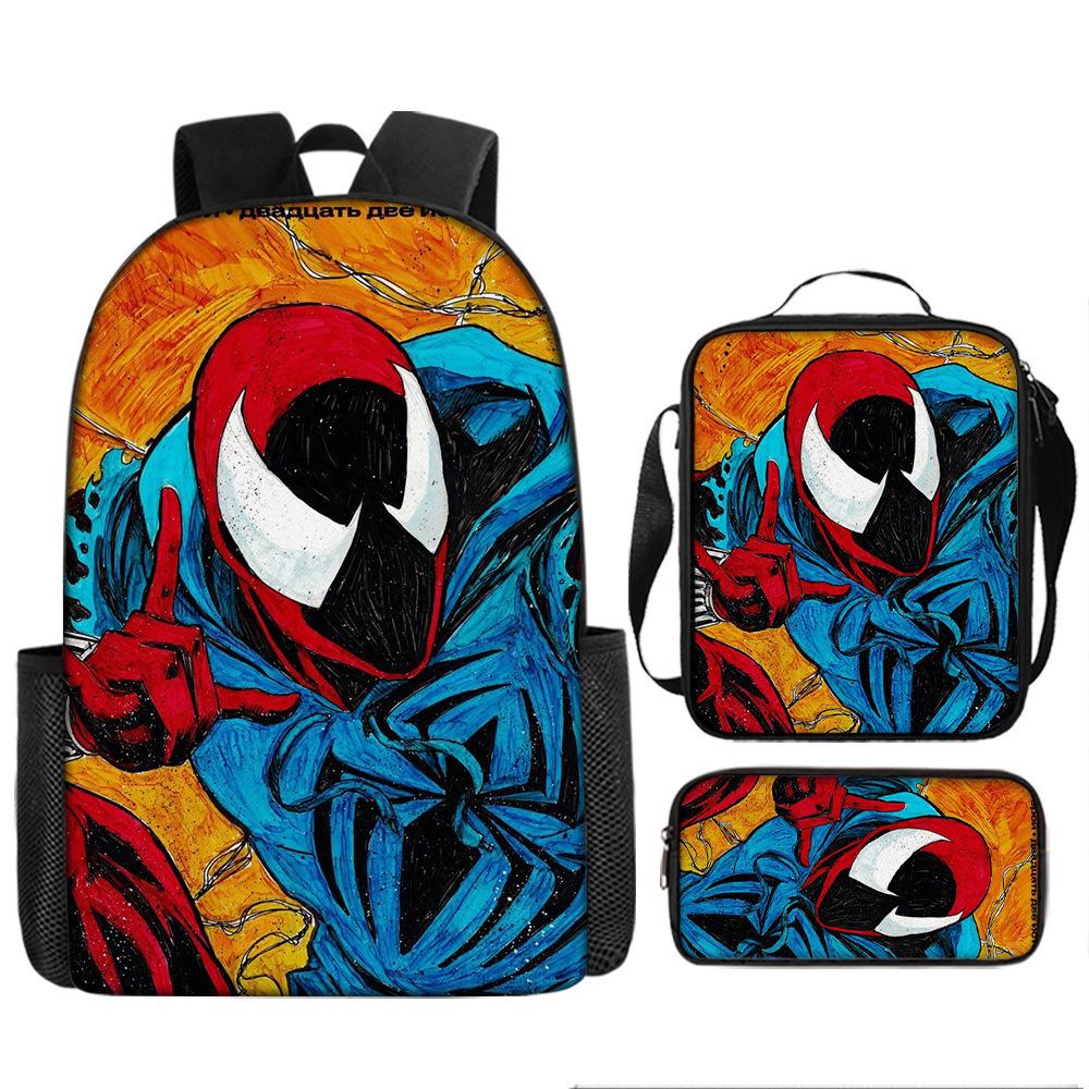 Spider-Man Cartoon Backpack Parallel World Student Cartoon Backpack Children'S School Bag Pencil Case